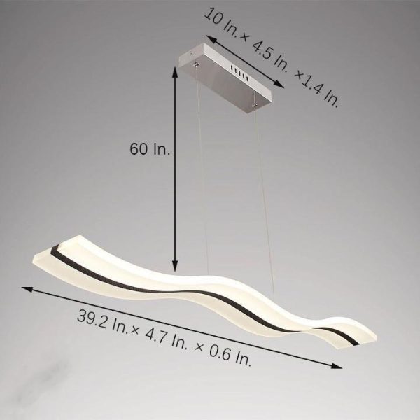 Wavy Acrylic Dimmable LED Modern Pendant Lighting Chandeliers Hanging Lamp - Image 6
