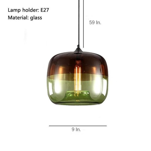 Multi Colored Glass Pendant Light Artistic Globe Dining Room Light - Image 6