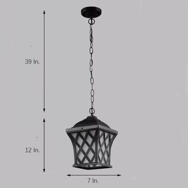 Classic Electroplated Metal Glass Lantern Traditional Pendant Lighting - Image 7