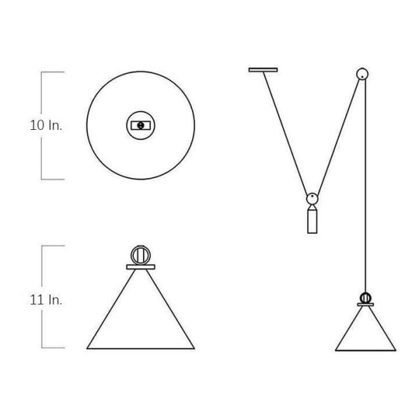 Electroplated metal Conical Adjustable Linear LED Modern Pendant Lighting - Image 7