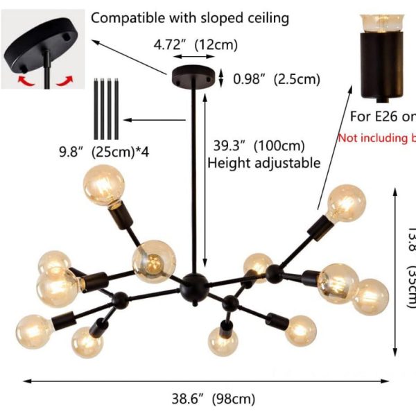 Nordic Sputnik Chandelier Bubble Chandelier Brass Chandelier 12 Bulbs - Image 3