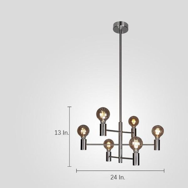 Nordic Style Black Sputnik Chandelier Industrial Mini Chandelier 6 Bulbs - Image 6