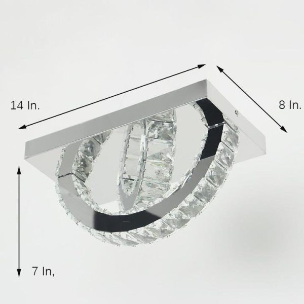 Circular Electroplated Metal Crystal Modern LED Ceiling Lights - Image 4