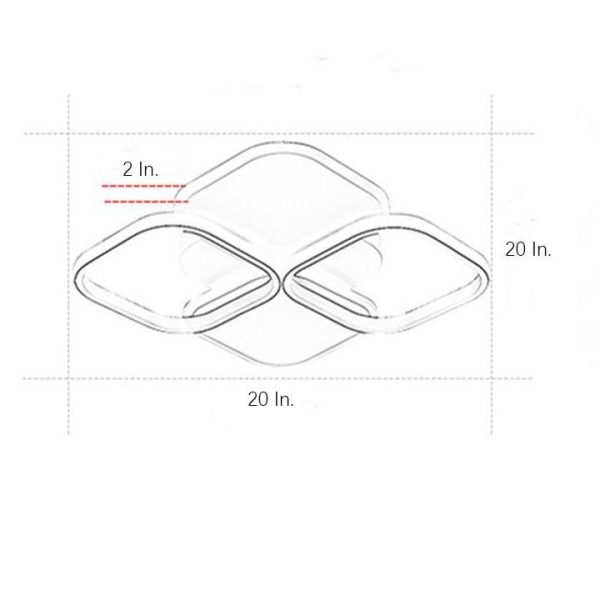 Overlapping Squares Flush Mount Ceiling Light Geometric LED Light - Image 7