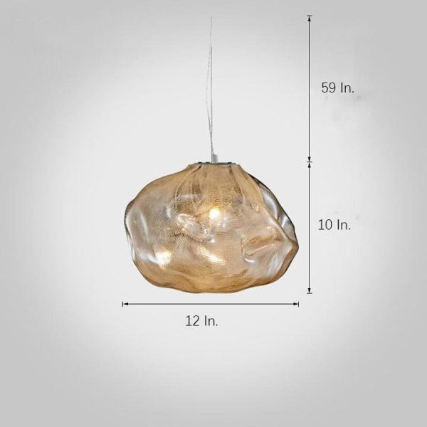 Industrial Metal Glass Bubble Pendant Light Irregular Oval Pendant Lighting - Image 9