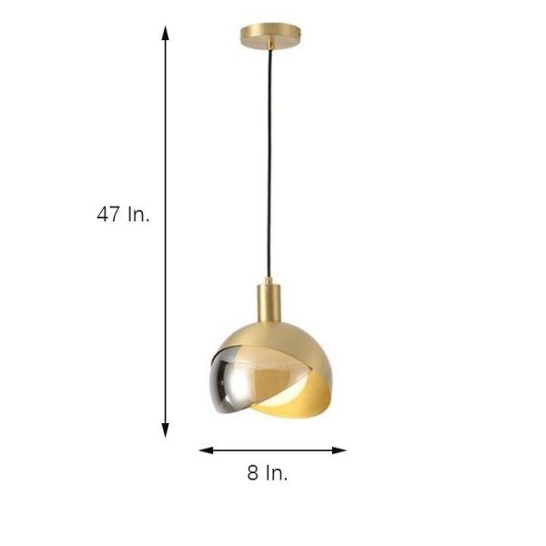 Dual-Colored Semi Globe Metal Glass Pendant Light Industrial Style Pendant Lighting for Office & Dining Room - Image 7