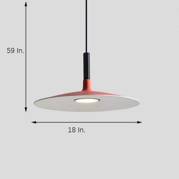 Flat Circular LED Nordic Pendant Lighting Hanging Ceiling Lights - Image 16