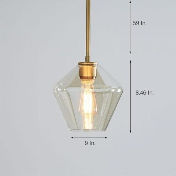 Nordic Classic Copper Glass Pendant Lights Industrial Style Droplight - Image 10