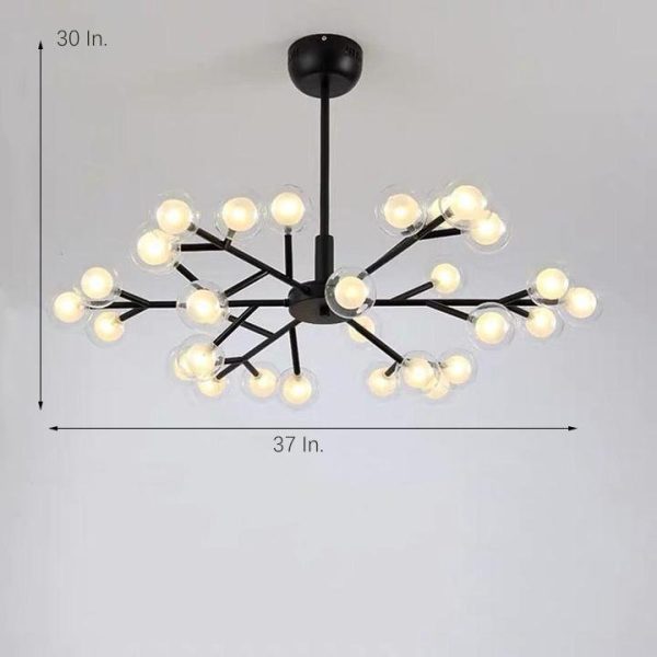 Novelty Iron Chandelier with 30-Light glass orbs bubble, 33'' Wide, LED Lighting - Image 9