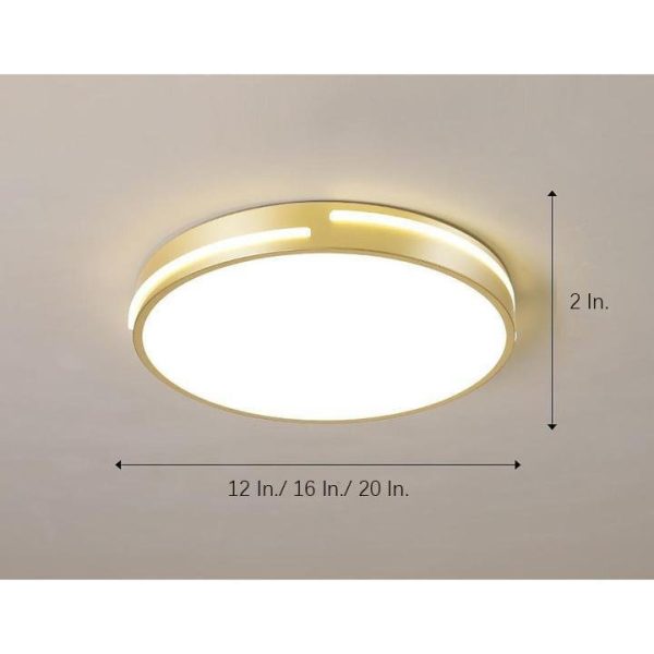 Minimalist Round Dimmable LED Gold Modern Flush Mount Ceiling Light - Image 9