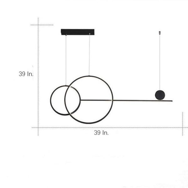 Large Small Circle With Linear Pendant Lighting Modern LED Kitchen Lighting - Image 8