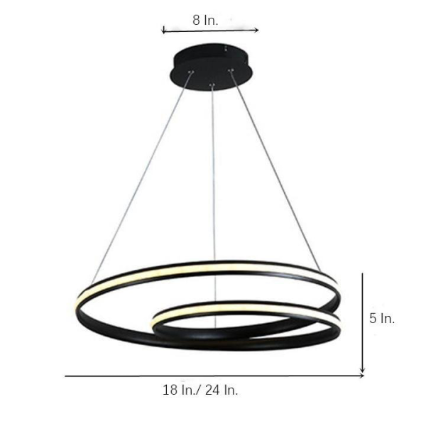 Circular Aluminum Chandelier Light Kitchen Dining Room Lighting Ceiling Light - Image 6