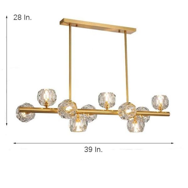 Metal Crystal Flush Mount Ceiling Light Globe Cluster LED Light - Image 10