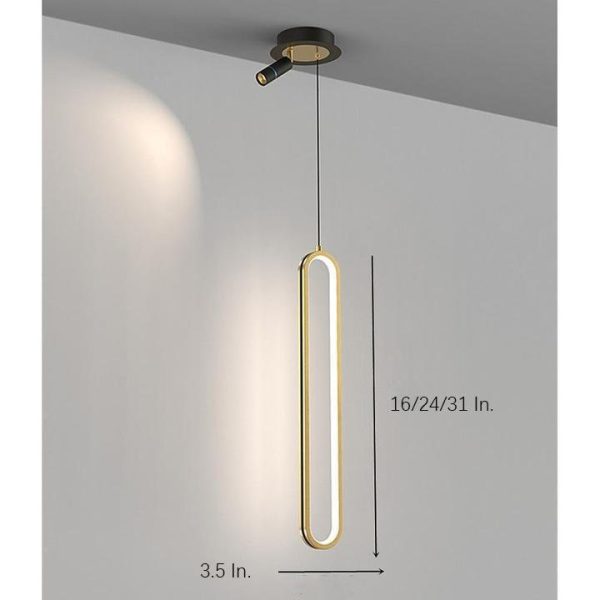Rounded Rectangular LED Modern Pendant Light Hanging Lamp Island Lights - Image 9