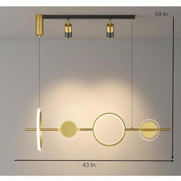 Artistic Circles Linear LED Modern Chandeliers Kitchen Pendant Lighting - Image 7
