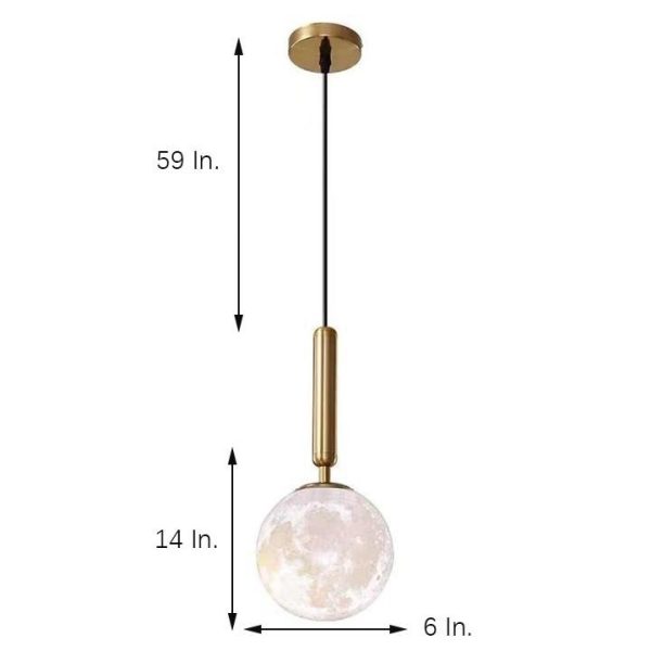 Modern Cylinder Globe Pendant Light Metal Acrylic Pendant Lighting - Image 4