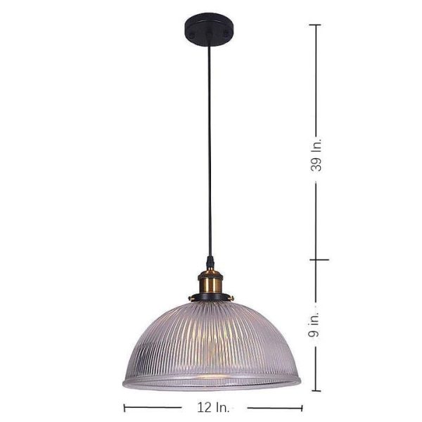 Electroplated Metal Glass Bowl-shaped LED Vintage Pendant Lighting - Image 9
