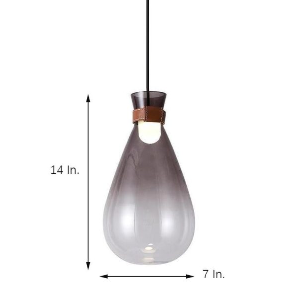 Industrial Teardrop Pendant Light Vintage Glass Metal LED Ceiling Light - Image 8