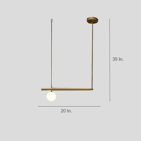 Minimalist Modern Linear Globe Pendant Lighting Copper Glass Kitchen & Dining Room Light - Image 13