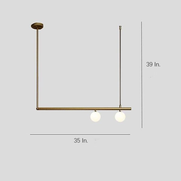 Minimalist Modern Linear Globe Pendant Lighting Copper Glass Kitchen & Dining Room Light - Image 14