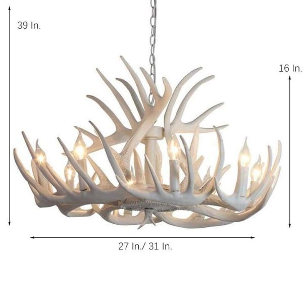 Vintage Antler Chandelier with Candle Lights - 4/6/8 Lights - Image 7