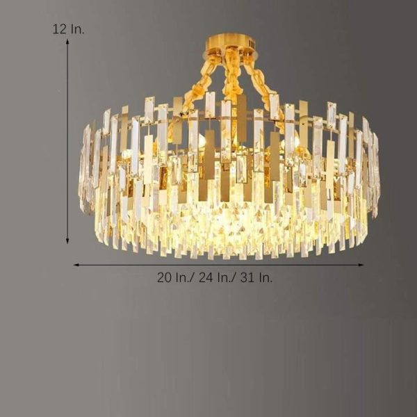 Queen Golden Crystal Chandelier - Modern Luxury, 9/12/17 Lights, Adjustable Height, 110-120V - Image 9