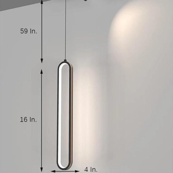 Elongated Modern Pendant Light Shades Metal Acrylic Pendant Lighting - Image 8
