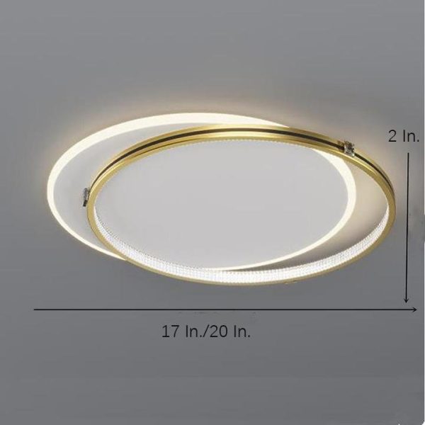 2 Circle Metal Dimmable LED Modern Ceiling Light Flush Mount Lighting - Image 6