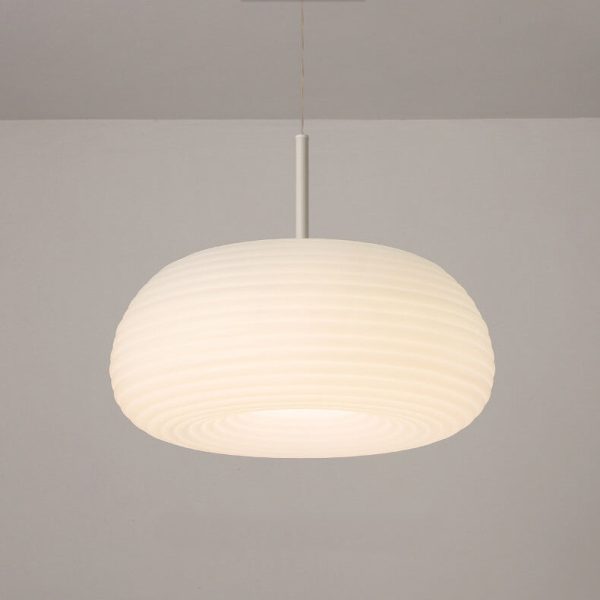 Modern Minimalist Pure White Round Iron PE LED Pendant Light - Image 13