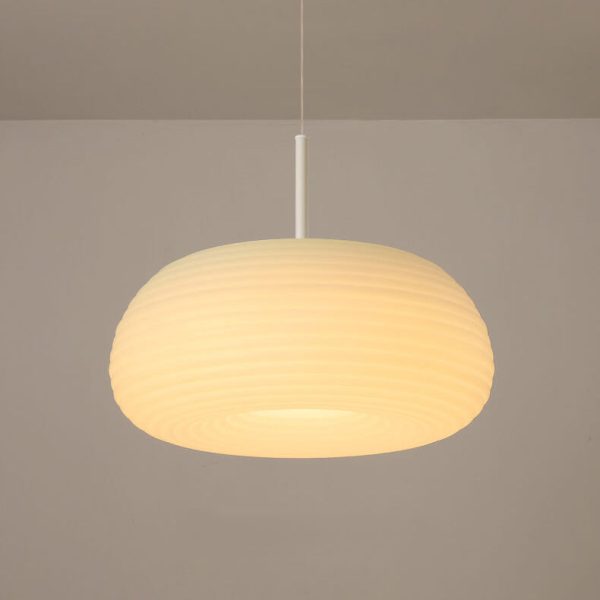 Modern Minimalist Pure White Round Iron PE LED Pendant Light - Image 14