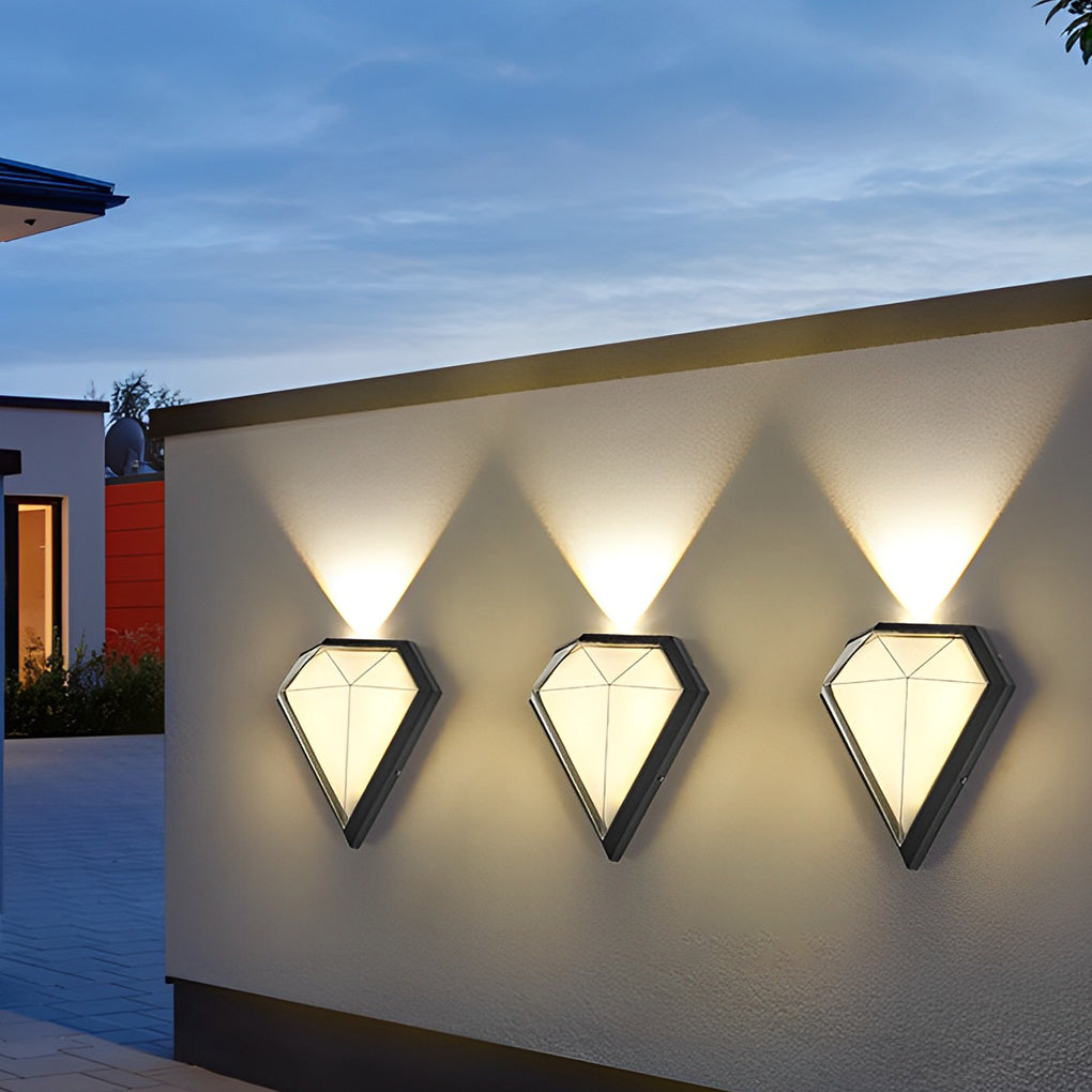 Diamond-Outdoor-Wall-Lighting.jpg Creative Geometric LED Waterproof Black Modern Wall Lamp Exterior Lights - Image 1