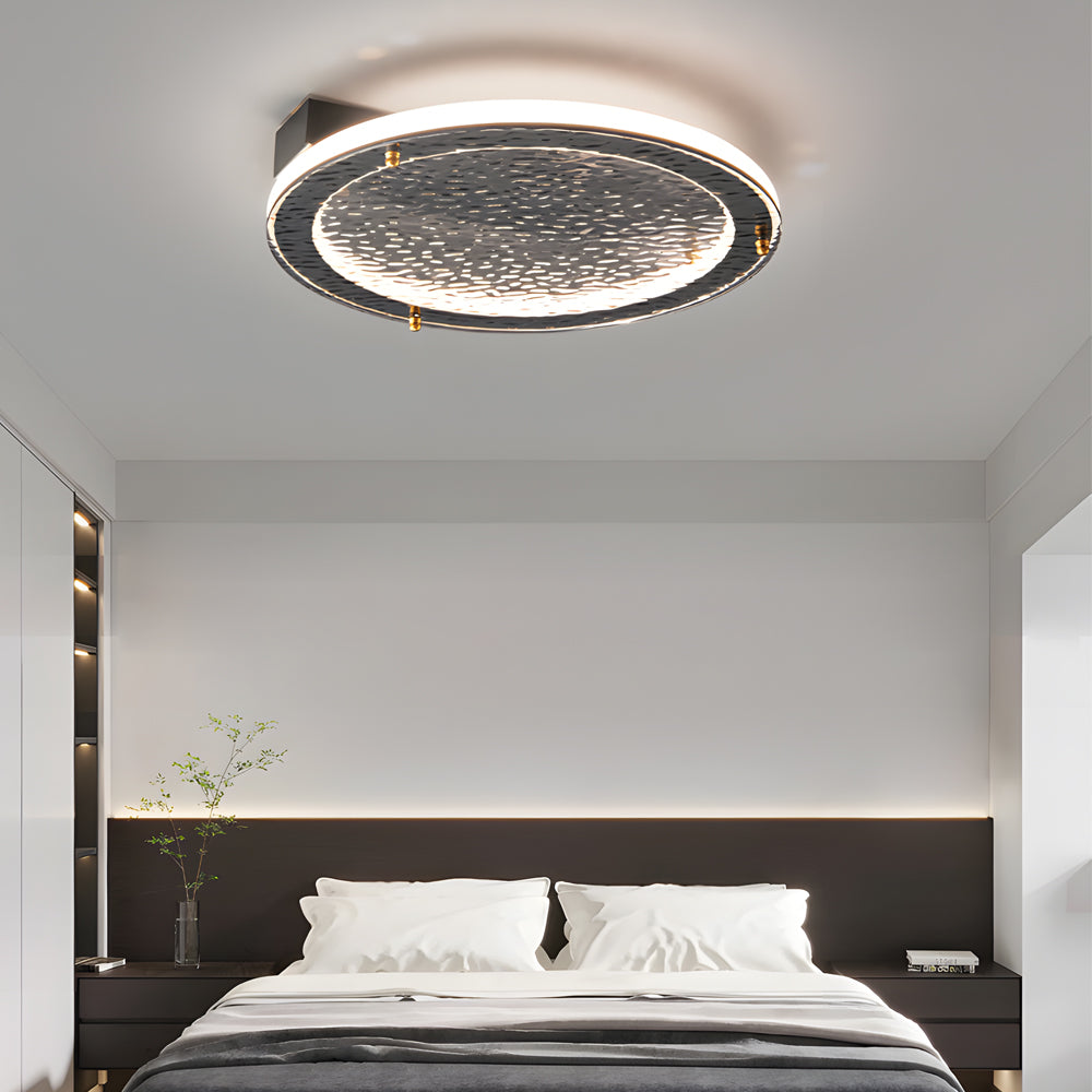 Flush-Mount-Ceiling-Lighting.jpg Black Glass LED Flush Mount Ceiling Light - Image 1