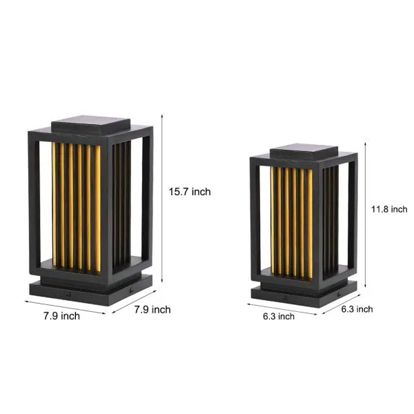 Modern Black LED Cage Pathway Lawn Lamp - Image 10