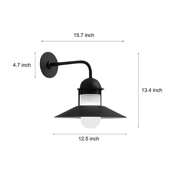 Antique Round Iron Glass Waterproof Black Retro Outdoor Wall Lights - Image 7