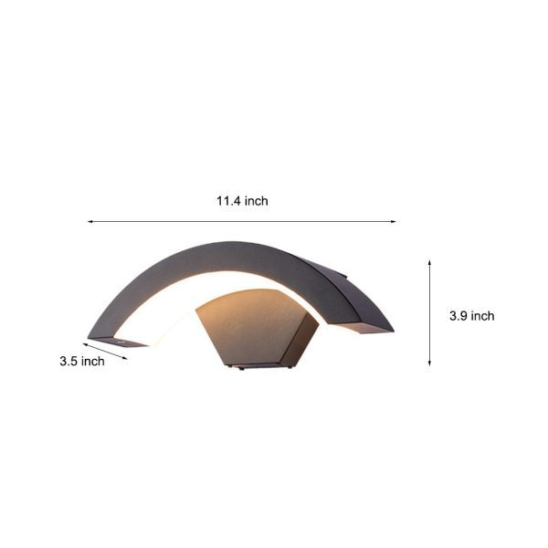 Classic Curved Glow LED Wall Light Outdoor Downlights Porch Wall Mounted Sconce - Image 6