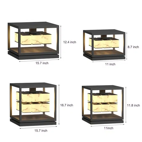 Square LED Waterproof Modern Solar Deck Post Lights Pillar Light Post Caps Lights - Image 7