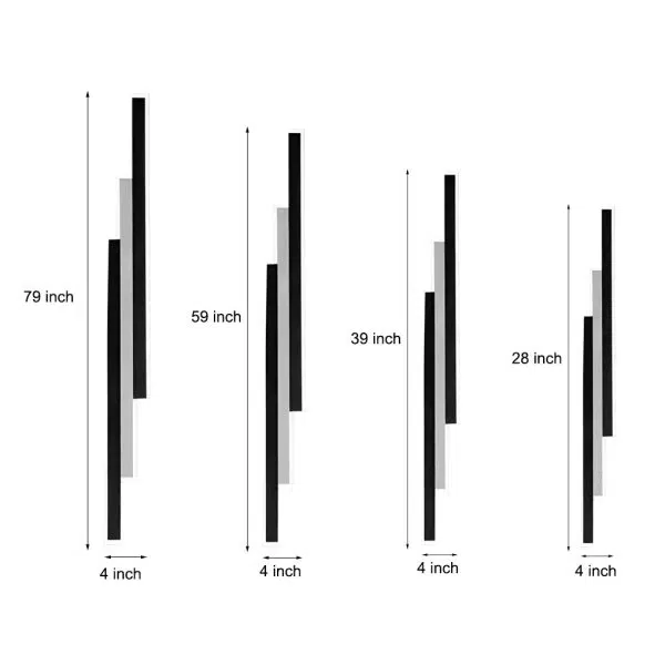 3-light Combined Linear Wall Lights 3-LED Rectangle Bar Outdoor Wall Light - Image 6