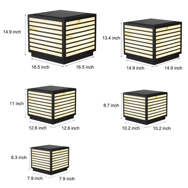Square IP65 Waterproof LED Solar Modern Outdoor Deck Post Lights Pillar Light - Image 6