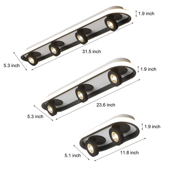 Rounded Rectangular LED Adjustable Spotlight Modern Ceiling Lights - Image 9
