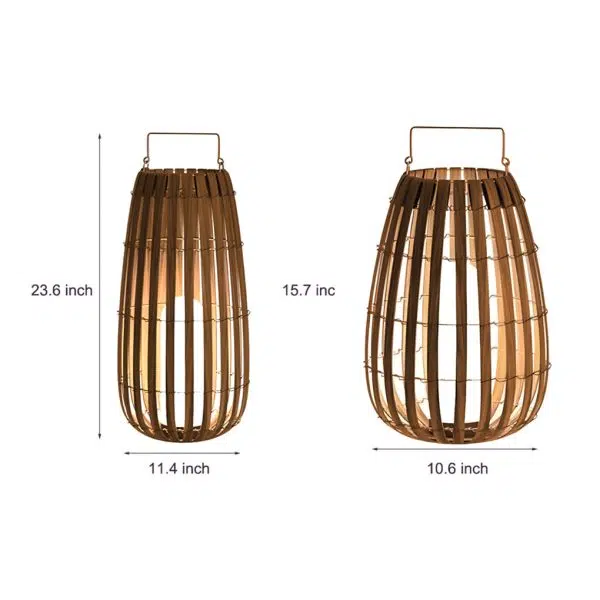 Rattan Portable Lantern Shaped LED Waterproof Solar Outdoor Lights - Image 7