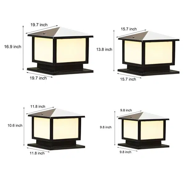 Square Three Step Dimming LED Waterproof Solar Fence Post Lights - Image 6