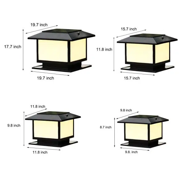Square Three Step Dimming LED Waterproof Solar Fence Post Lights - Image 7
