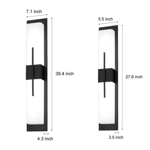 Creative Rectangular LED Waterproof Black Modern Outdoor Wall Lamp - Image 11