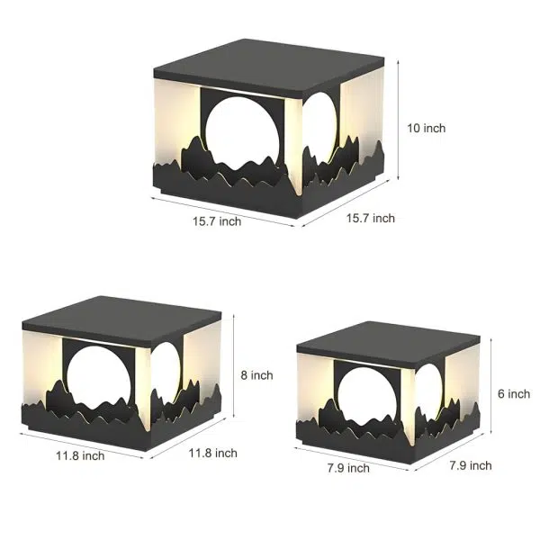 Mountain Scenery Design Waterproof LED Modern Solar Fence Post Lights - Image 10