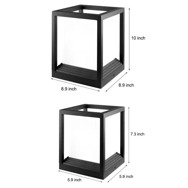 Minimalist Square Waterproof LED Black Modern Solar Fence Post Lights - Image 5