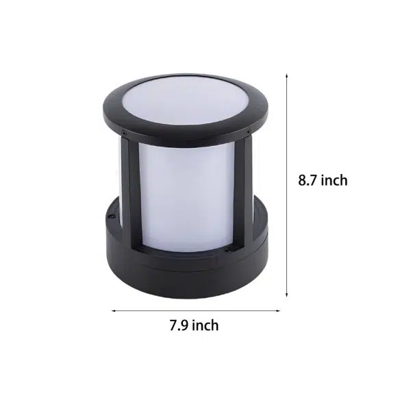 Cylindrical Aluminum LED Waterproof Black Outdoor Fence Post Lights - Image 7