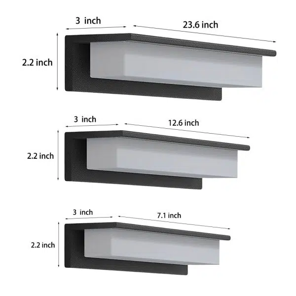 Minimalist Rectangular Waterproof LED Modern Solar Wall Lamp Exterior Lights - Image 9