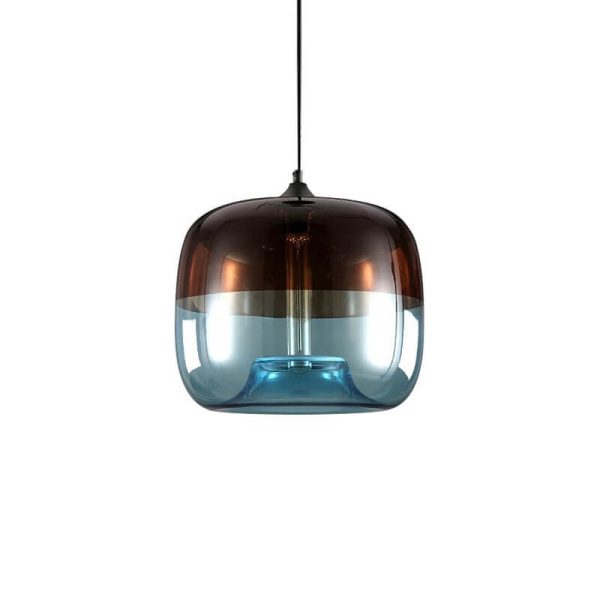 Retro Colorful Glass 1-Light Drum Pendant Light - Image 6