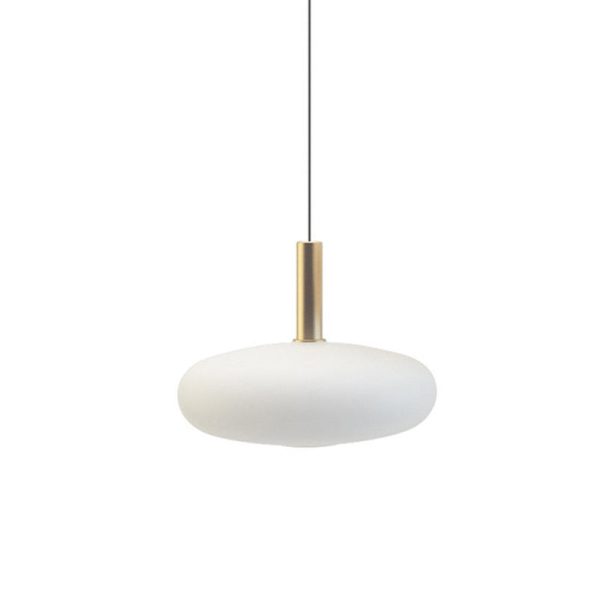 Nordic Milky White Glass Flat Round 1-Light  Pendant Light - Image 10