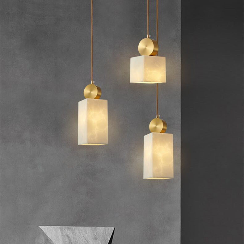 O1CN0135Nr3E1Pji3q8IpQF-6000000001877-0-cib.jpg Nordic Geometric Metal 1-Light Faux Marble Pendant Light - Image 1